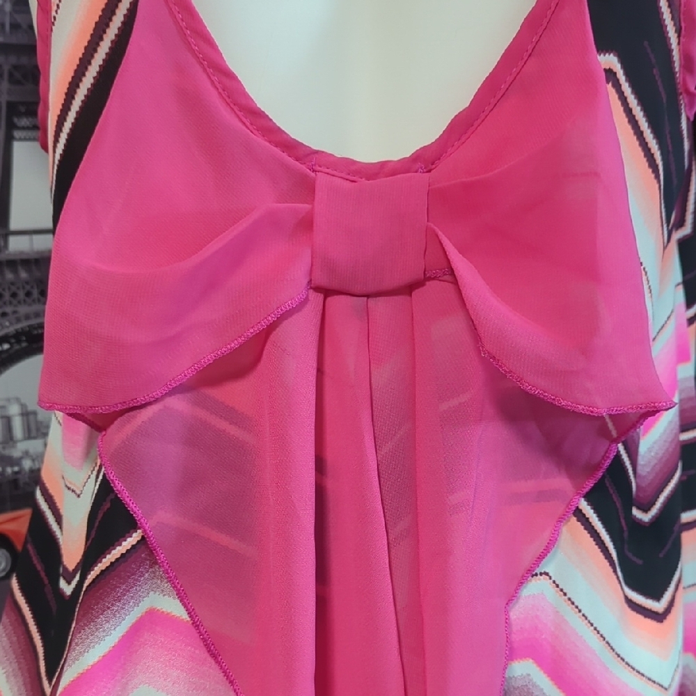 Ardene Pink and Black Chevron Tank Top - Picture 5 of 9